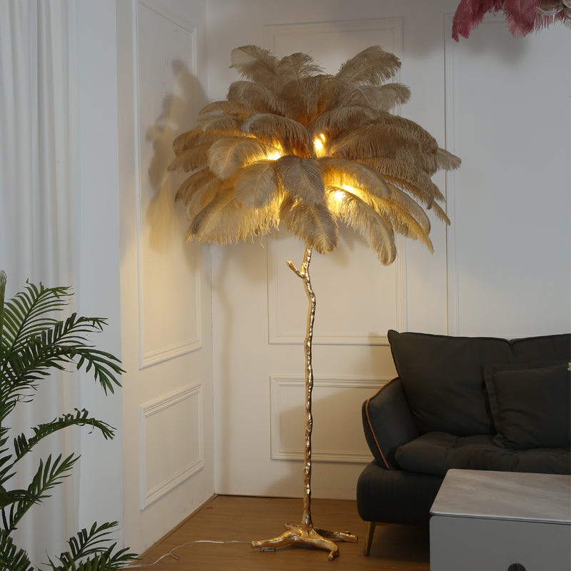 Luxury Ostrich Feather Floor Lamp