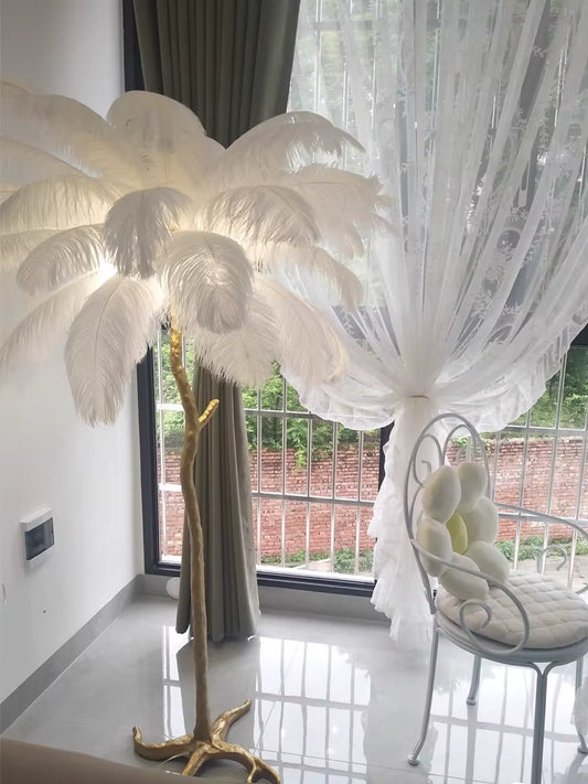 Luxury Ostrich Feather Floor Lamp
