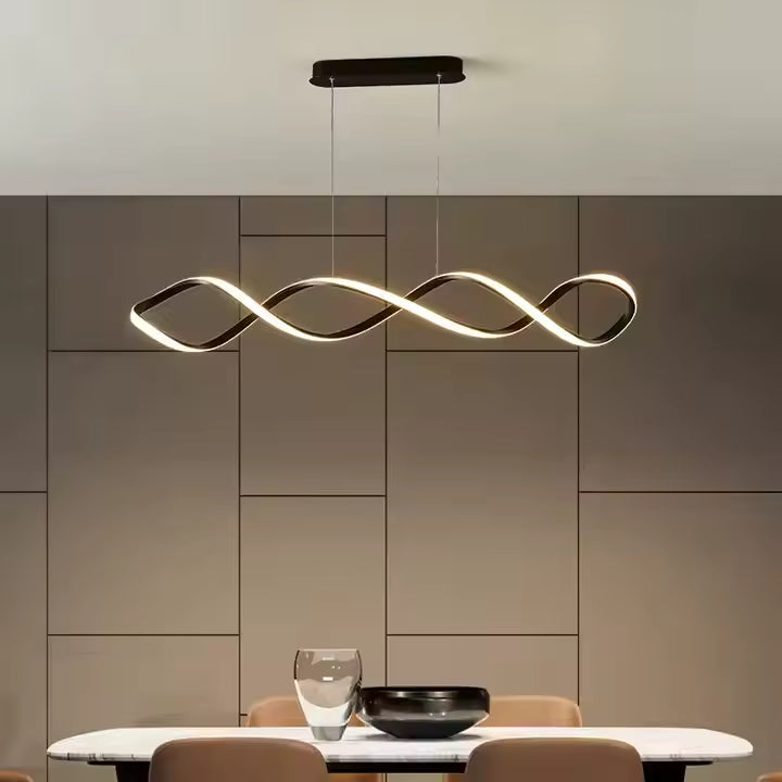 modern creative twist bar designer chandelier – LuxxLights