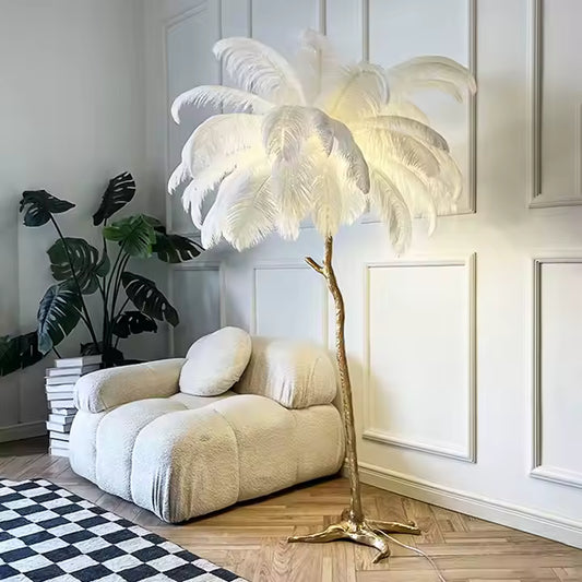 Luxury Ostrich Feather Floor Lamp