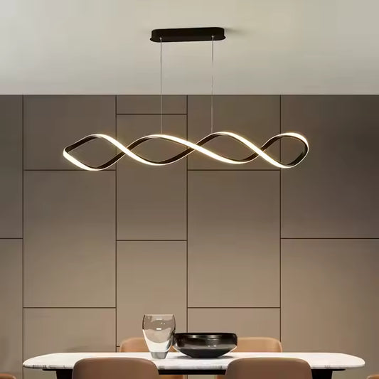 modern creative twist bar designer chandelier – LuxxLights

